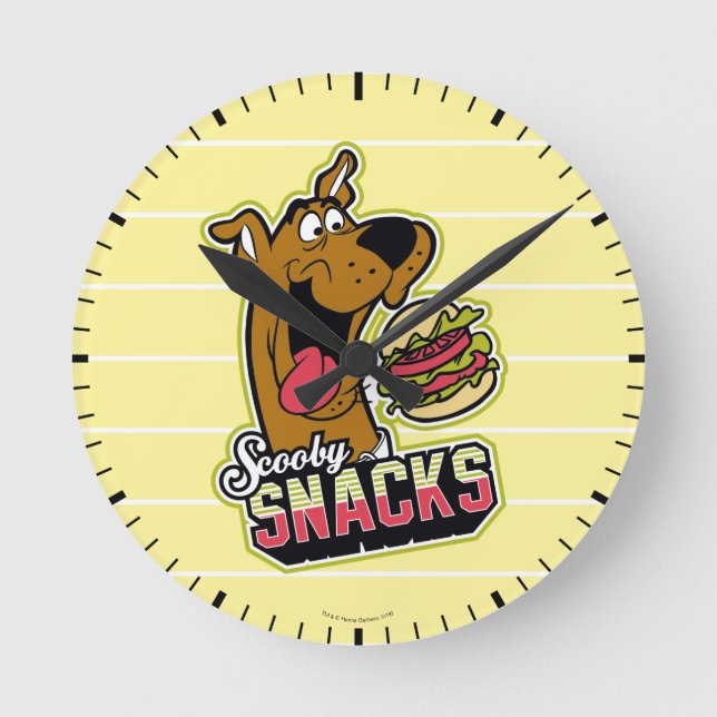 Scooby-Doo "Scooby Snacks" Logo Round Clock (Front)