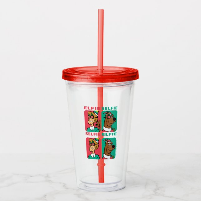 Scooby-Doo & Shaggy "Elfie Selfie" Acrylic Tumbler (Front)