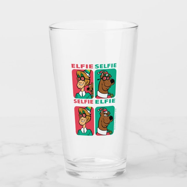 Scooby-Doo & Shaggy "Elfie Selfie" Glass (Front)
