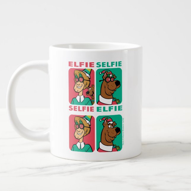 Scooby-Doo & Shaggy "Elfie Selfie" Large Coffee Mug (Left)