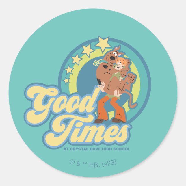 Scooby-Doo & Shaggy Good Times at Crystal Cove HS Classic Round Sticker (Front)