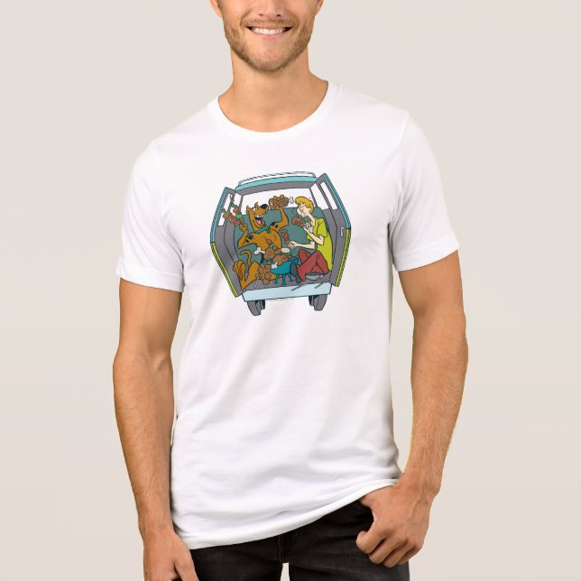 Scooby-Doo & Shaggy In Mystery Machine Tri-Blend Shirt (Front)