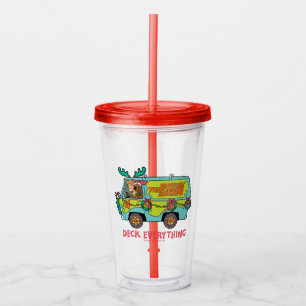 Scooby-Doo & Shaggy In The Holiday Mystery Machine Acrylic Tumbler
