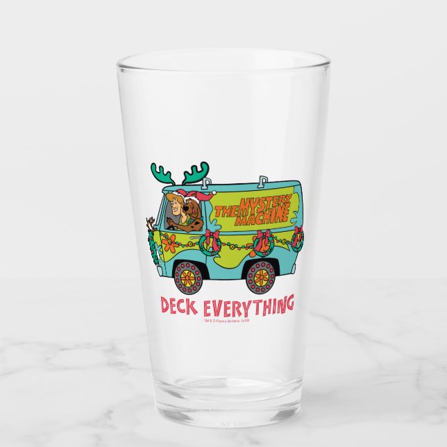 Scooby-Doo & Shaggy In The Holiday Mystery Machine Glass (Front)
