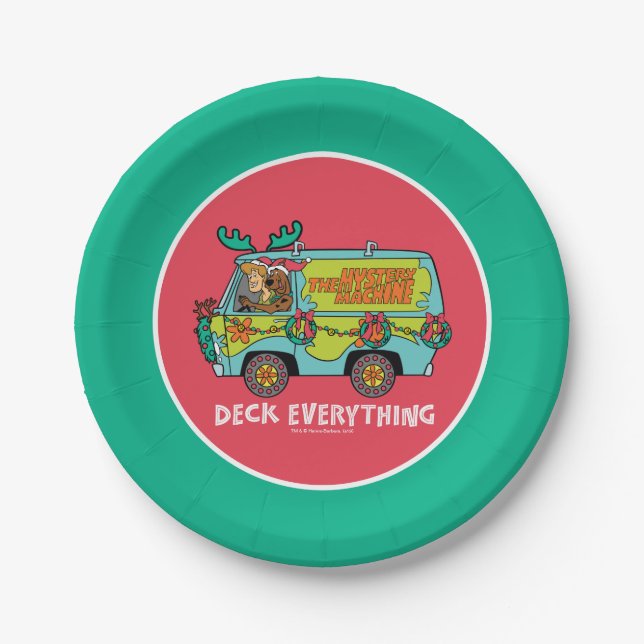 Scooby-Doo & Shaggy In The Holiday Mystery Machine Paper Plate (Front)