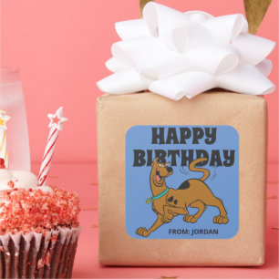 Scooby-Doo Tail Wag Happy Birthday Square Sticker