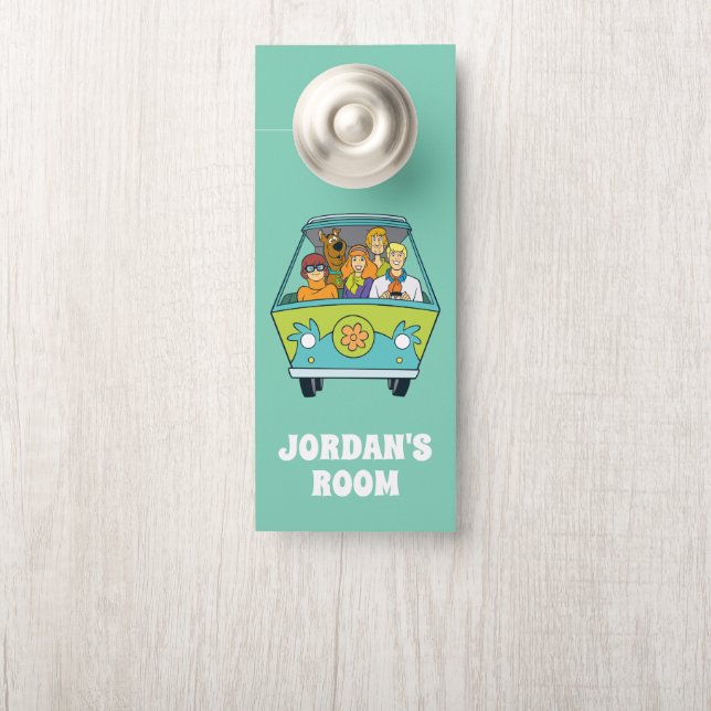 Scooby-Doo & The Gang Mystery Machine | Add Name Door Hanger (On Knob)