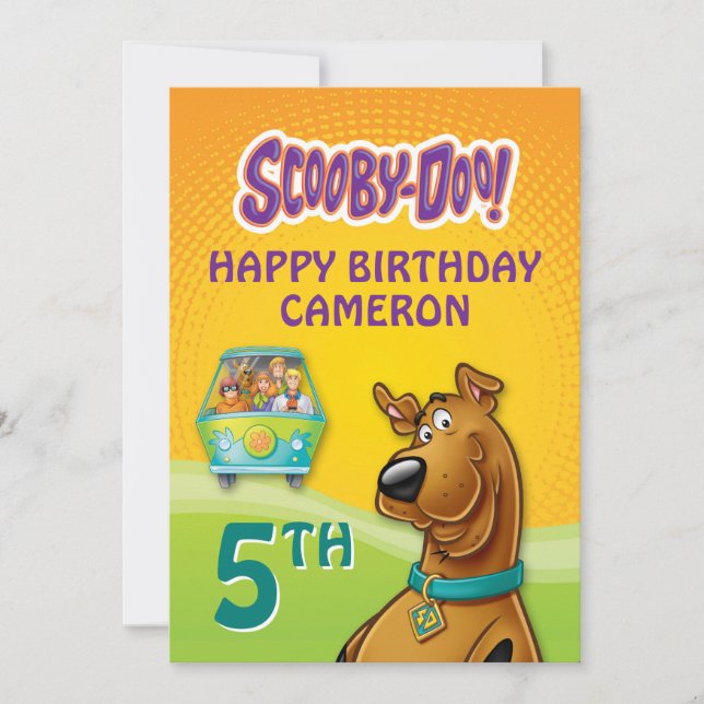 Scooby-Doo & The Gang Mystery Machine Invitation (Front)