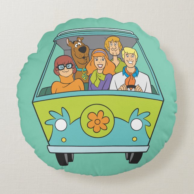 Scooby-Doo & The Gang Mystery Machine Round Cushion (Front)