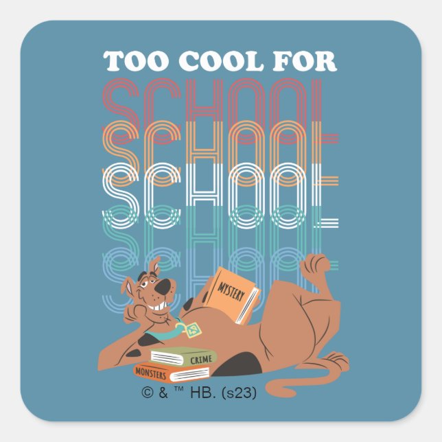 Scooby-Doo Too Cool For School Square Sticker (Front)