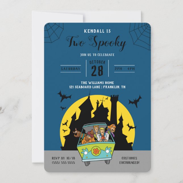 Scooby-Doo | Two Spooky Halloween Birthday Invitation (Front)