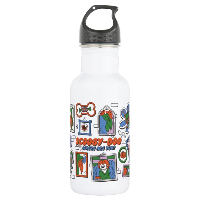 Scooby-Doo Wall of Halloween Picture Frames 532 Ml Water Bottle (Front)
