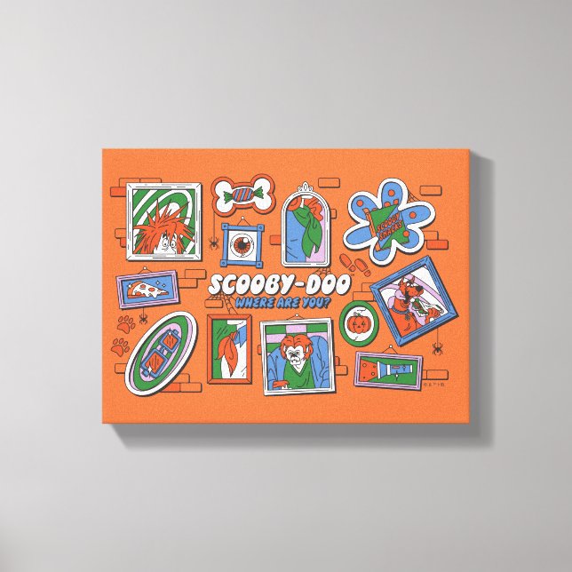Scooby-Doo Wall of Halloween Picture Frames Canvas Print (Front)