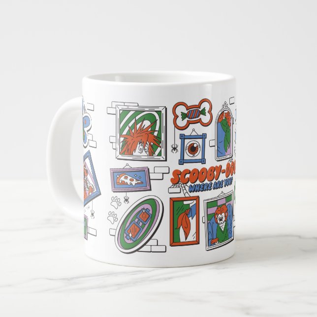 Scooby-Doo Wall of Halloween Picture Frames Large Coffee Mug (Front Left)