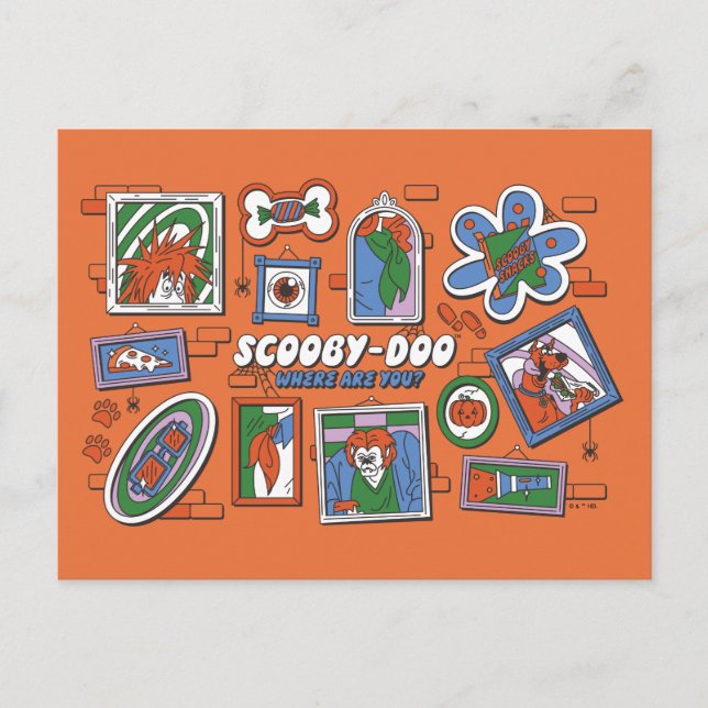 Scooby-Doo Wall of Halloween Picture Frames Postcard (Front)