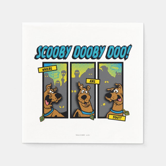 Scooby-Doo Where Are You Comic Panels Napkin (Front)