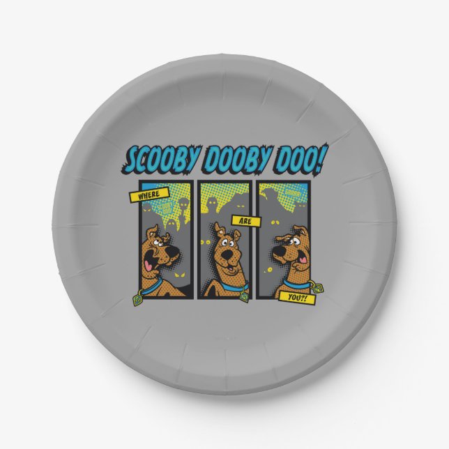 Scooby-Doo Where Are You Comic Panels Paper Plate (Front)