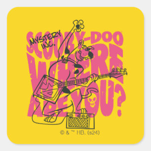 Scooby-Doo Where Are You Punk Guitar Riff Square Sticker
