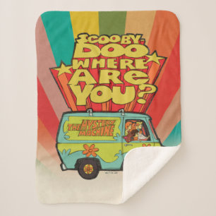 Scooby-Doo   "Where Are You?" Retro Cartoon Van Sherpa Blanket