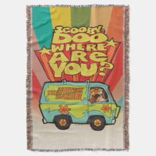 Scooby-Doo   "Where Are You?" Retro Cartoon Van Throw Blanket