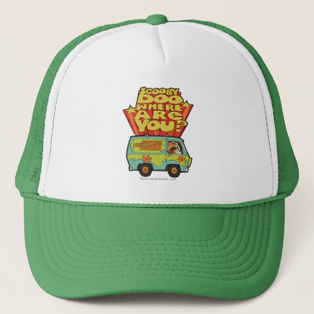 Scooby-Doo | "Where Are You?" Retro Cartoon Van Trucker Hat (Front)