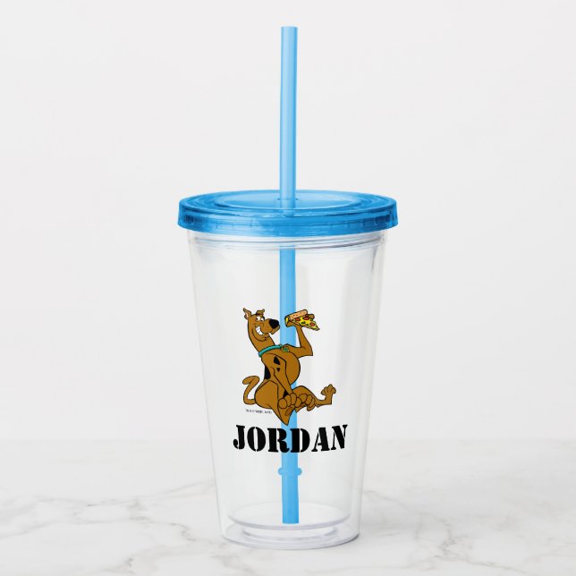 Scooby-Doo With Pizza Slice Acrylic Tumbler (Front)