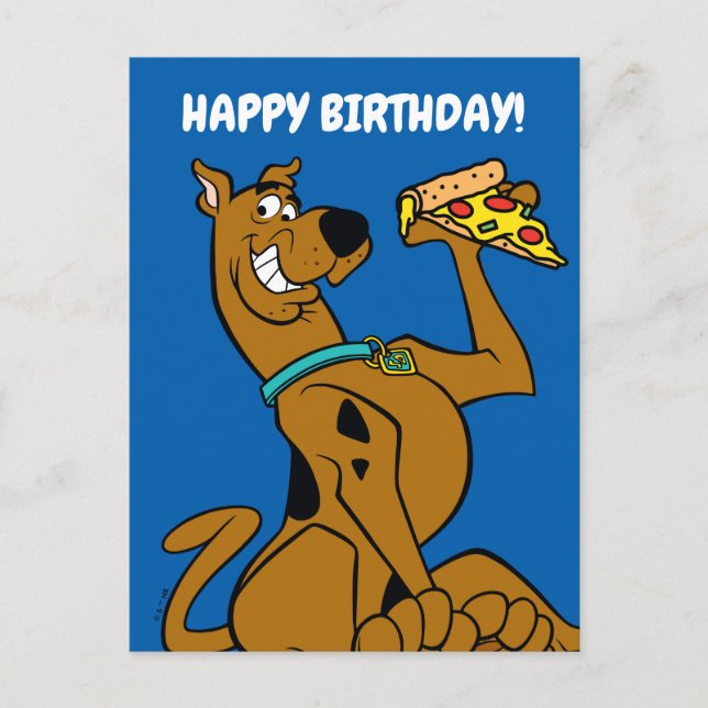 Scooby-Doo With Pizza Slice Postcard (Front)