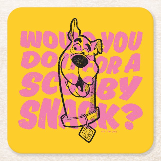 Scooby-Doo |Would You Do It For A Scooby Snack? Square Paper Coaster (Front)