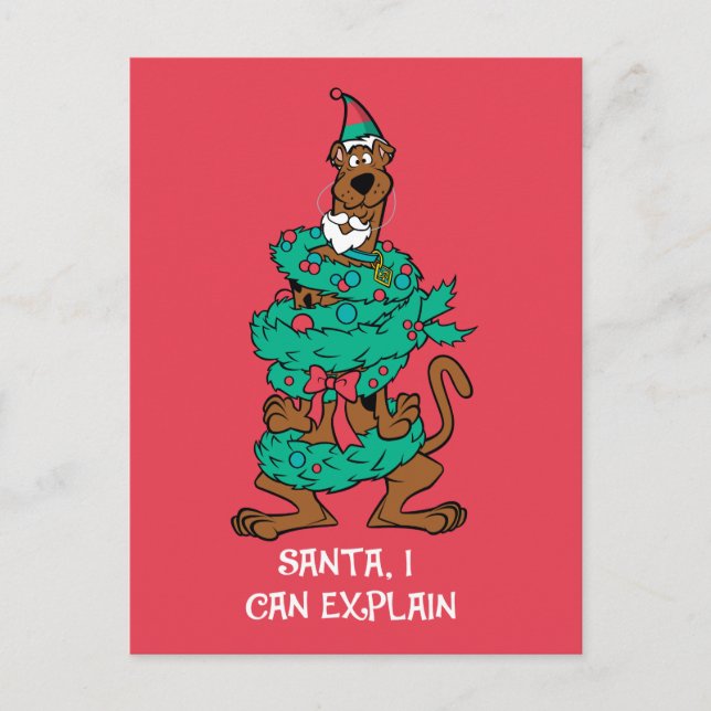 Scooby-Doo Wrapped In Wreaths Holiday Postcard (Front)