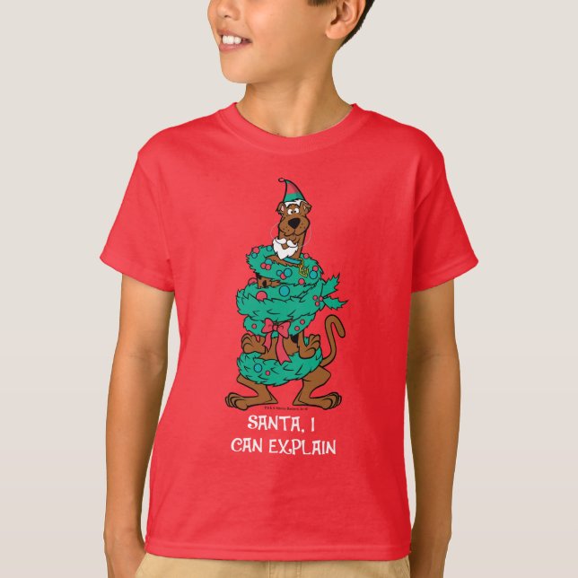 Scooby-Doo Wrapped In Wreaths T-Shirt (Front)