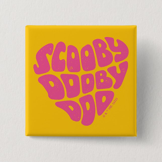 Scooby Dooby Doo Heart 15 Cm Square Badge (Front)