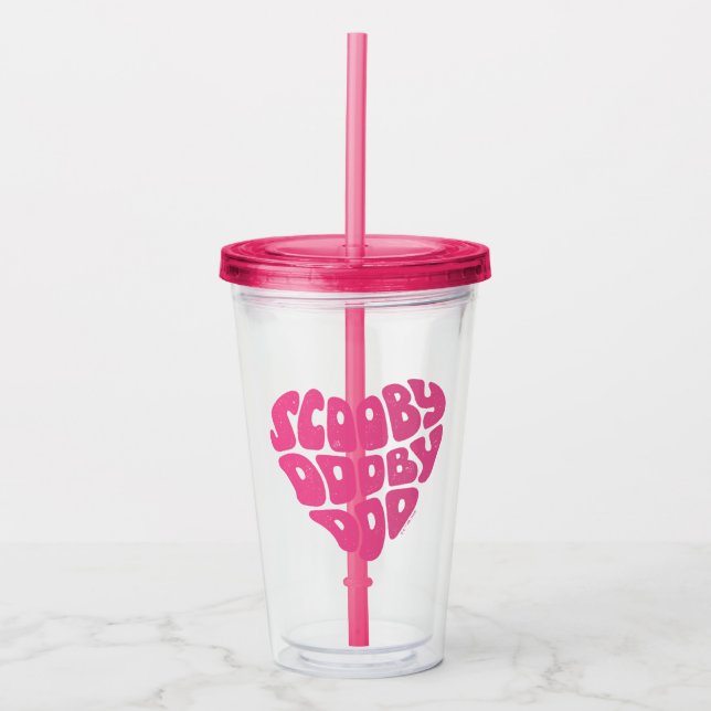 Scooby Dooby Doo Heart Acrylic Tumbler (Front)
