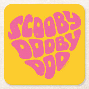 Scooby Dooby Doo Heart Square Paper Coaster
