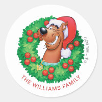 Scooby in Christmas Wreath - Personalised