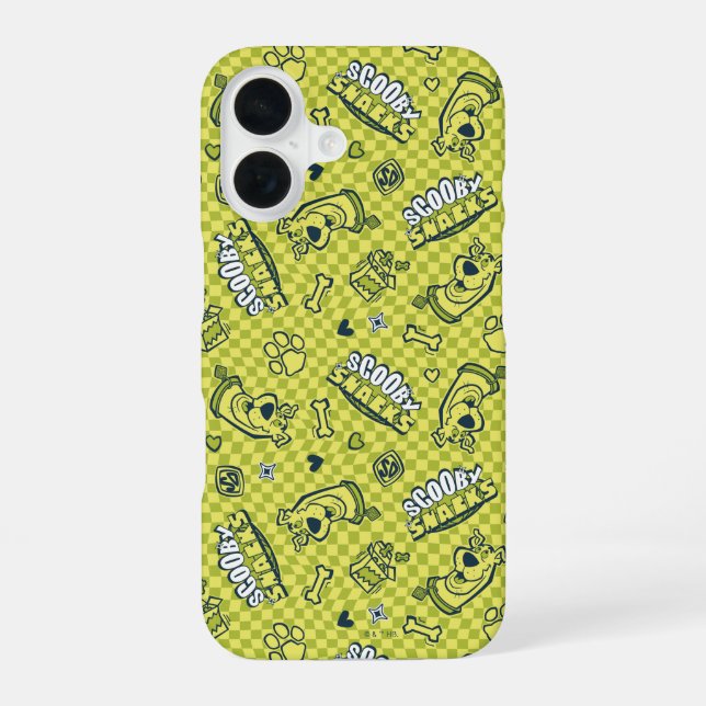 Scooby Snacks Galore Chequered Pattern iPhone 16 Case (Back)