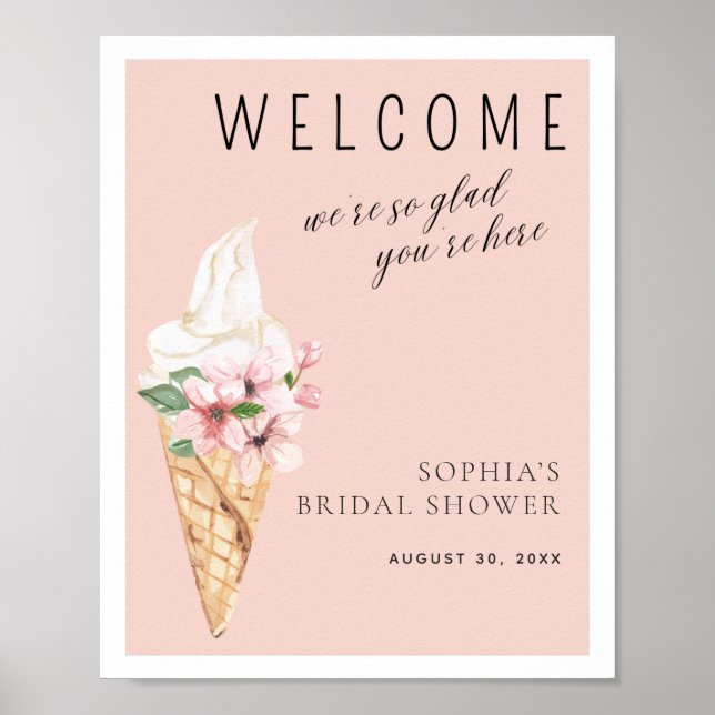 Scooped Up Bridal Shower Welcome Poster (Front)