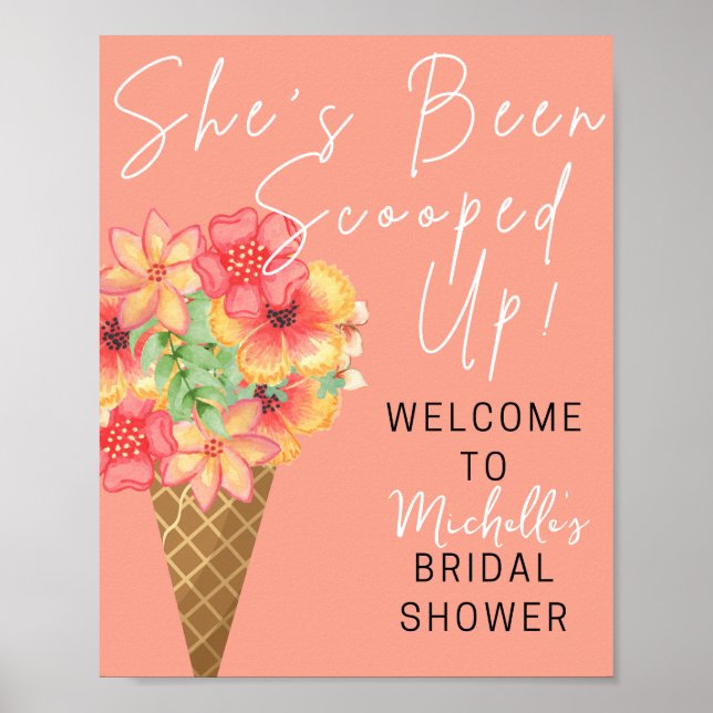 Scooped Up bridal shower welcome sign  (Front)