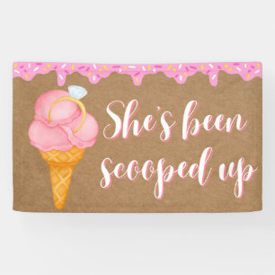 Scooped Up Engagement Bridal Shower Banner Decor