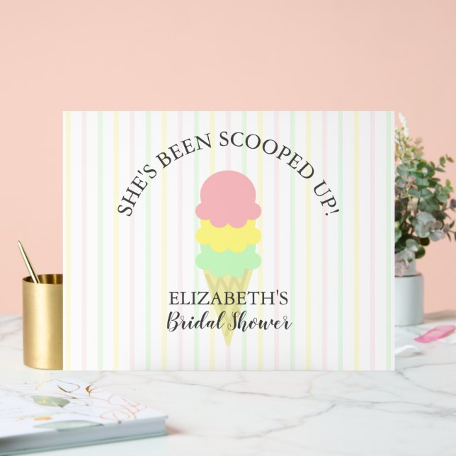 Scooped Up Ice Cream Bridal Shower Acrylic Sign (Wedding)