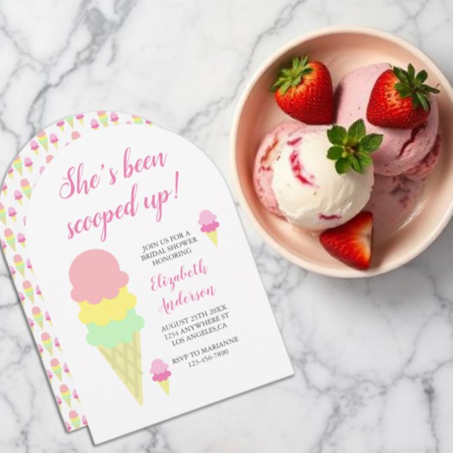 Scooped Up Ice Cream Bridal Shower Invitation (Creator Uploaded)