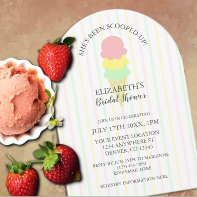Scooped Up Ice Cream Bridal Shower Invitation (Creator Uploaded)