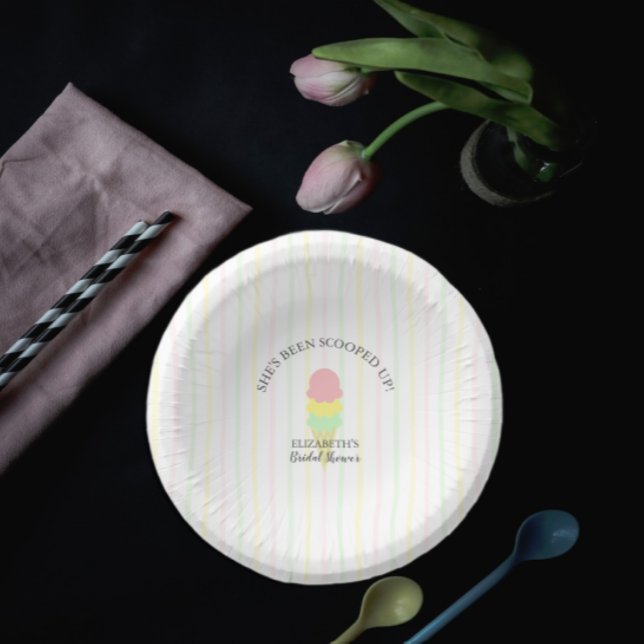Scooped Up Ice Cream Bridal Shower Paper Plate (Creator Uploaded)