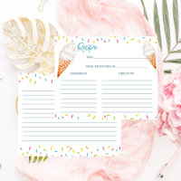 Scooped up ice cream bridal shower Recipe card