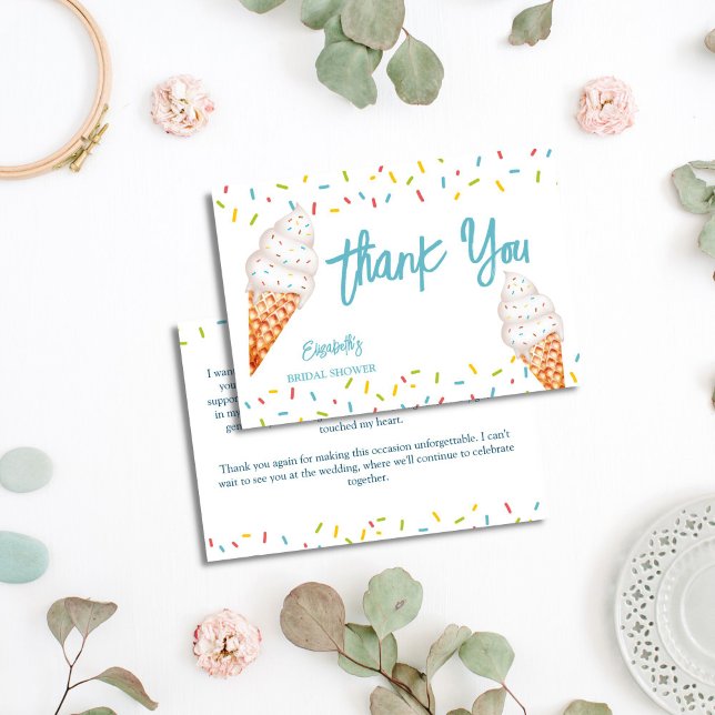 Scooped up ice cream bridal shower thank you (She's been Scooped up ice cream bridal shower thank you cards)