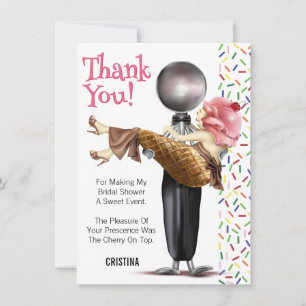 Scooped Up Ice Cream Bridal Shower Thank You Card