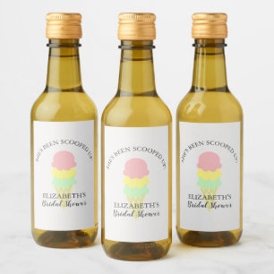 Scooped Up Ice Cream Bridal Shower Wine Label