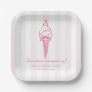 Scooped Up Ice Cream Bridal Wedding Engagement Paper Plate