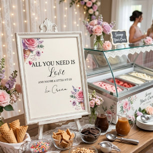 Scooped Up Ice Cream Flavours Bridal Shower Bar  Poster