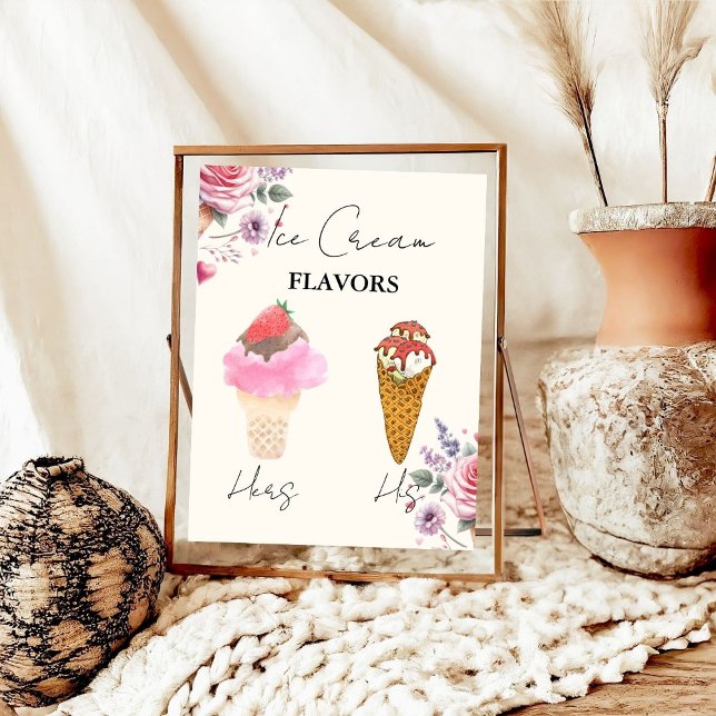 Scooped Up Ice Cream Flavours Bridal Shower Bar  Poster (Creator Uploaded)