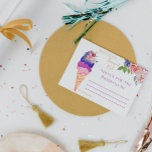 Scooped Up Ice Cream Floral Bridal Shower Advice<br><div class="desc">This unique Ice Cream themed Watercolor I painted by my own in modern Azur Blue, Vanilla Cream, Peach, Burgundy, Viva Magenta and Blush Pink colors for your fun and sparkly selebration with friends "She's been scooped up" Bridal Shower. Other matching items for your party available in my PatternDigitPics stope's collection...</div>